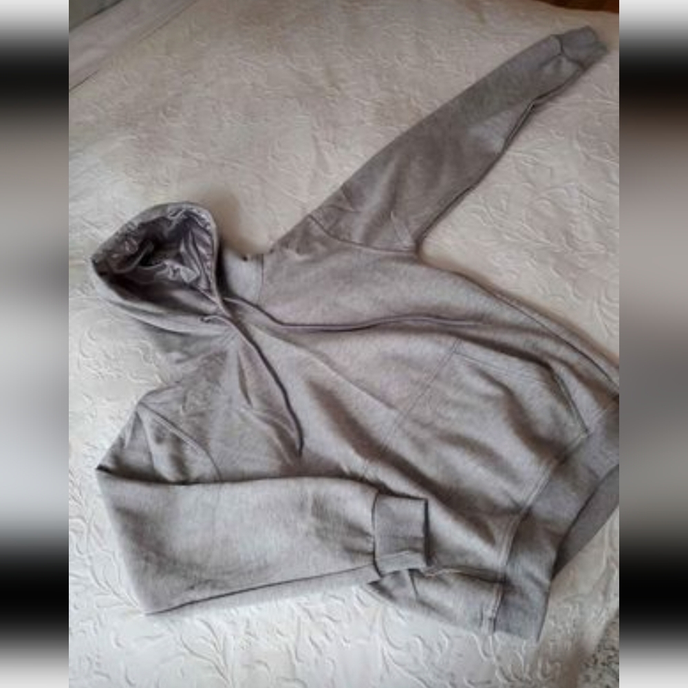 Brand New Grey Fleece-lined hoodie with Silk-lined hood size Small women's
